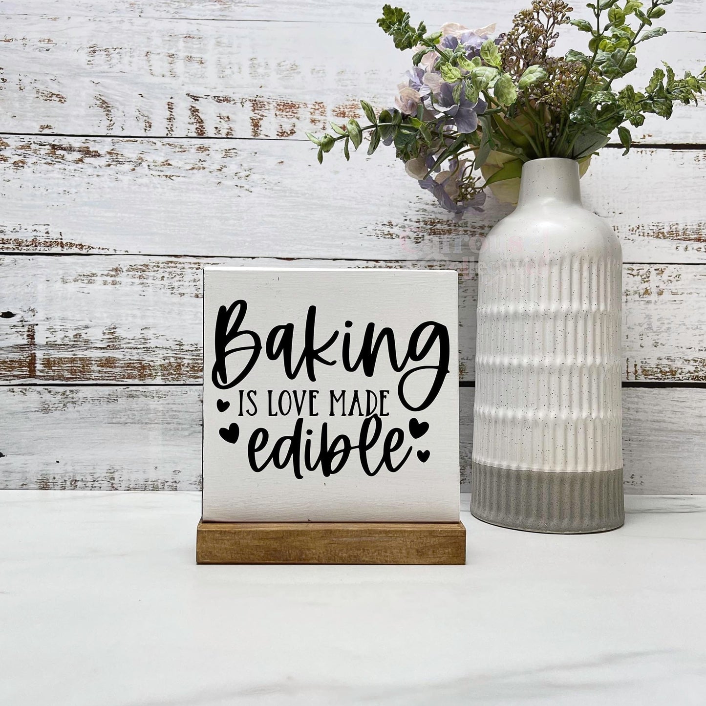 Baking is love made edible sign, kitchen wood sign, kitchen decor, home decor