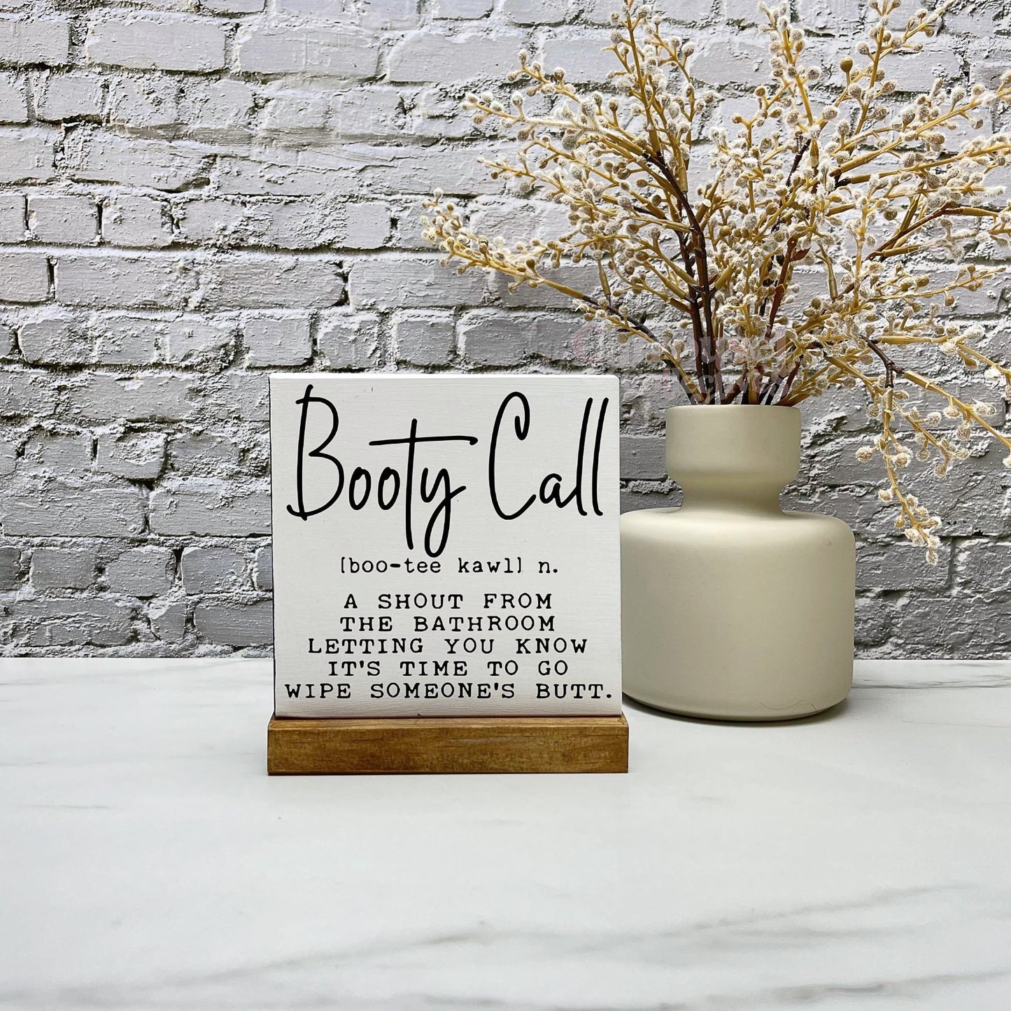 Bathroom booty call wood sign, bathroom wood sign, bathroom decor