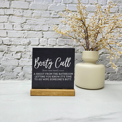 Bathroom booty call wood sign, bathroom wood sign, bathroom decor