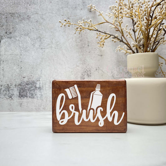 Brush your Teeth, Bathroom Wood Sign, Bathroom Decor, Home Decor