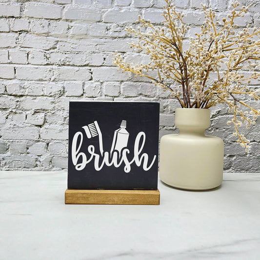 Brush your teeth wood sign, bathroom wood sign, bathroom decor