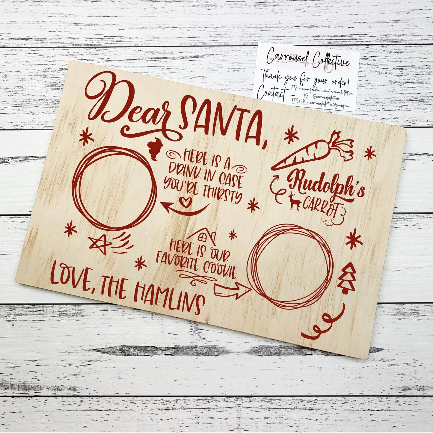 CarrouselCollective Custom Christmas Santa Plate - Christmas Home Decor Christmas Santa Plate