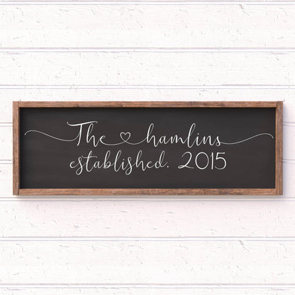 CUSTOM Family Name Established - CUSTOM Framed Wood Signs