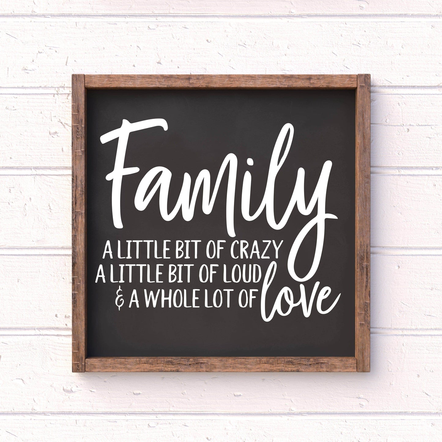 Family, a lit bit of Everything framed wood sign, farmhouse sign, rustic decor, home decor