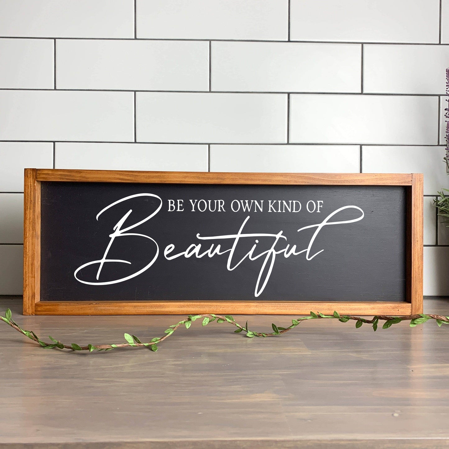 Be your Own kind of Beautiful, framed bathroom wood sign, bathroom decor, home decor
