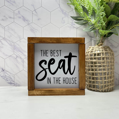 The best seat in the house, framed bathroom wood sign, bathroom decor, home decor