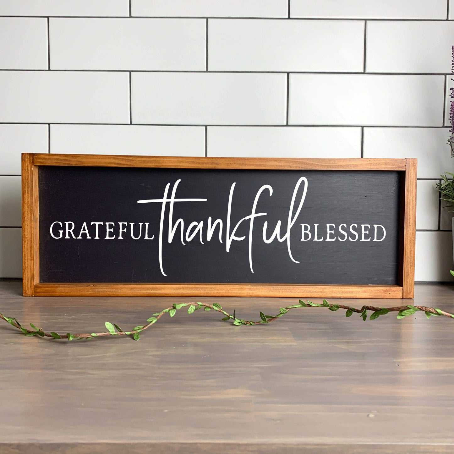 Greatful, Thankful Blessed framed wood sign, farmhouse sign, rustic decor, home decor