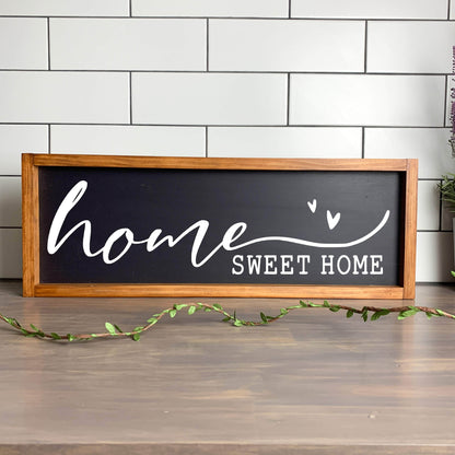 Home Sweet Home framed wood sign, farmhouse sign, rustic decor, home decor
