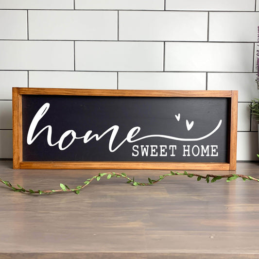 Home Sweet Home framed wood sign, farmhouse sign, rustic decor, home decor