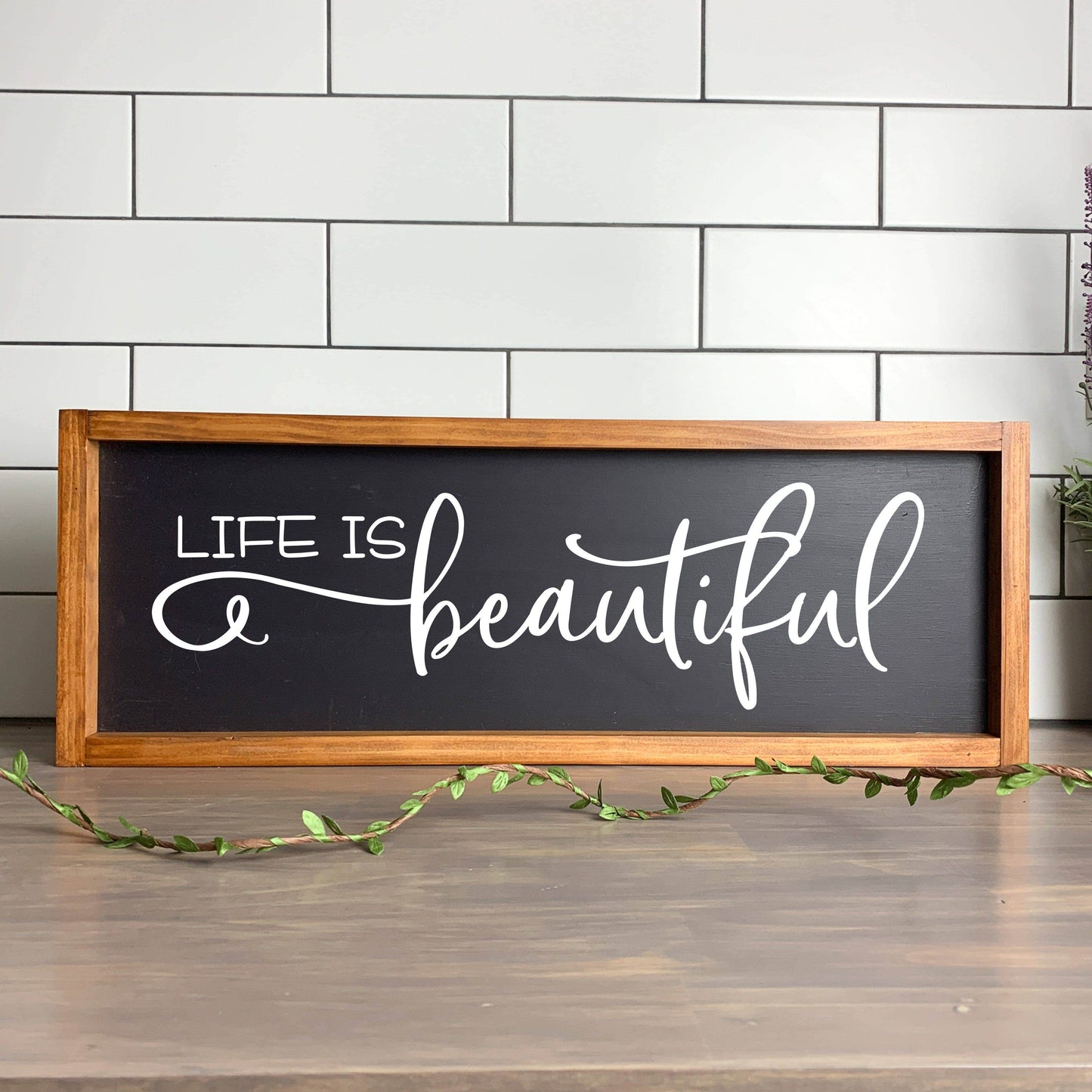 Life is Beautiful framed wood sign, farmhouse sign, rustic decor, home decor -