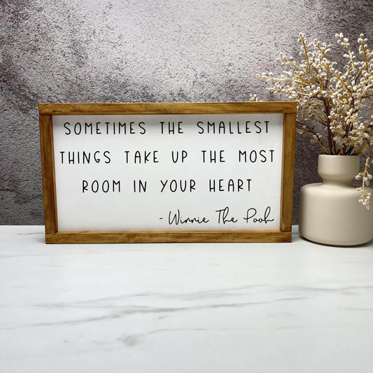 Sometimes the smallest of thingsframed wood sign, kids decor sign, rustic decor, home decor, nursery decor