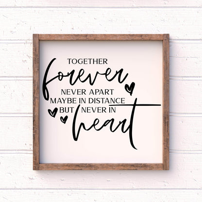 Together Forever framed wood sign, farmhouse sign, rustic decor, home decor