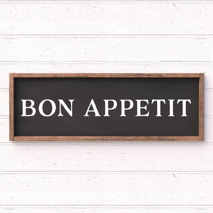 Bon Appetit framed kitchen wood sign, kitchen decor, home decor