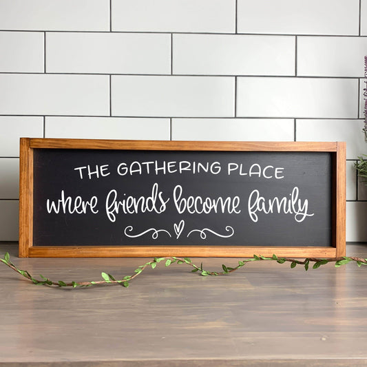 The gathering Place framed kitchen wood sign, kitchen decor, home decor