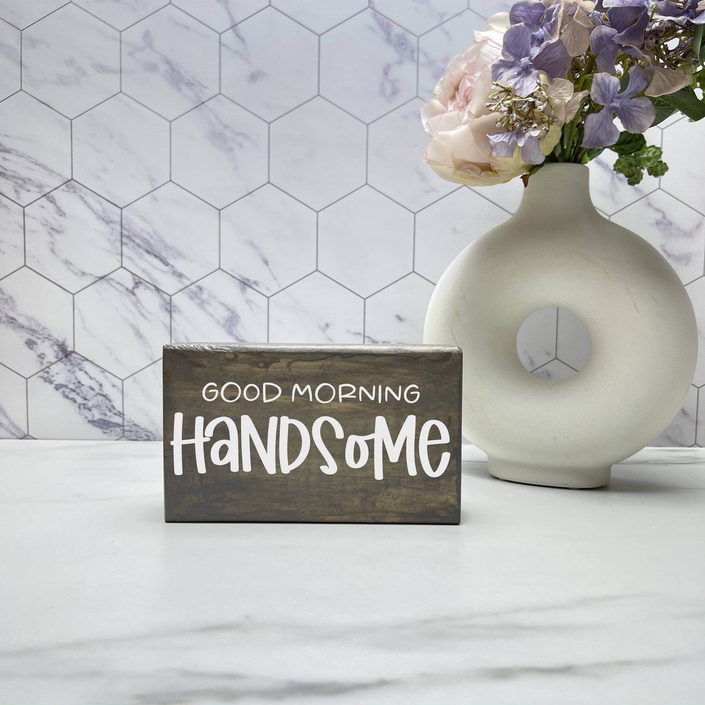 Good Morning Handsome, Bathroom Wood Sign, Bathroom Decor, Home Decor