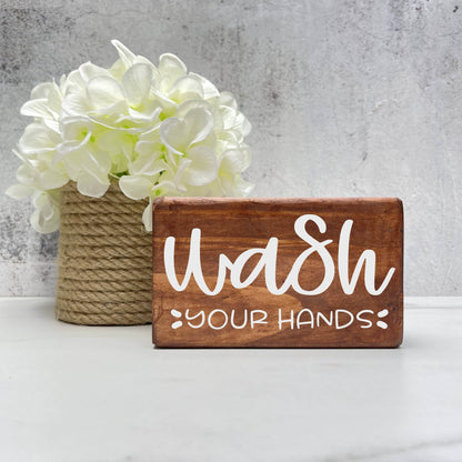 Wash your Hands, Bathroom Wood Sign, Bathroom Decor, Home Decor