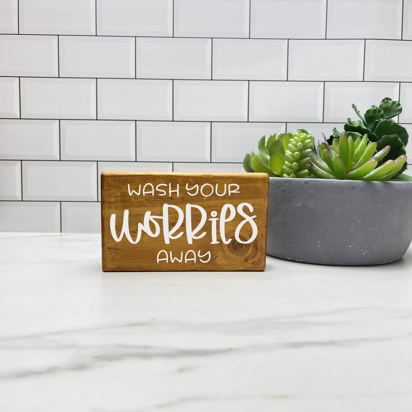 Wash your Worries Away, Bathroom Wood Sign, Bathroom Decor, Home Decor