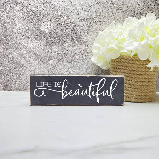 Life is Beautiful wood sign, farmhouse sign, rustic decor, home decor