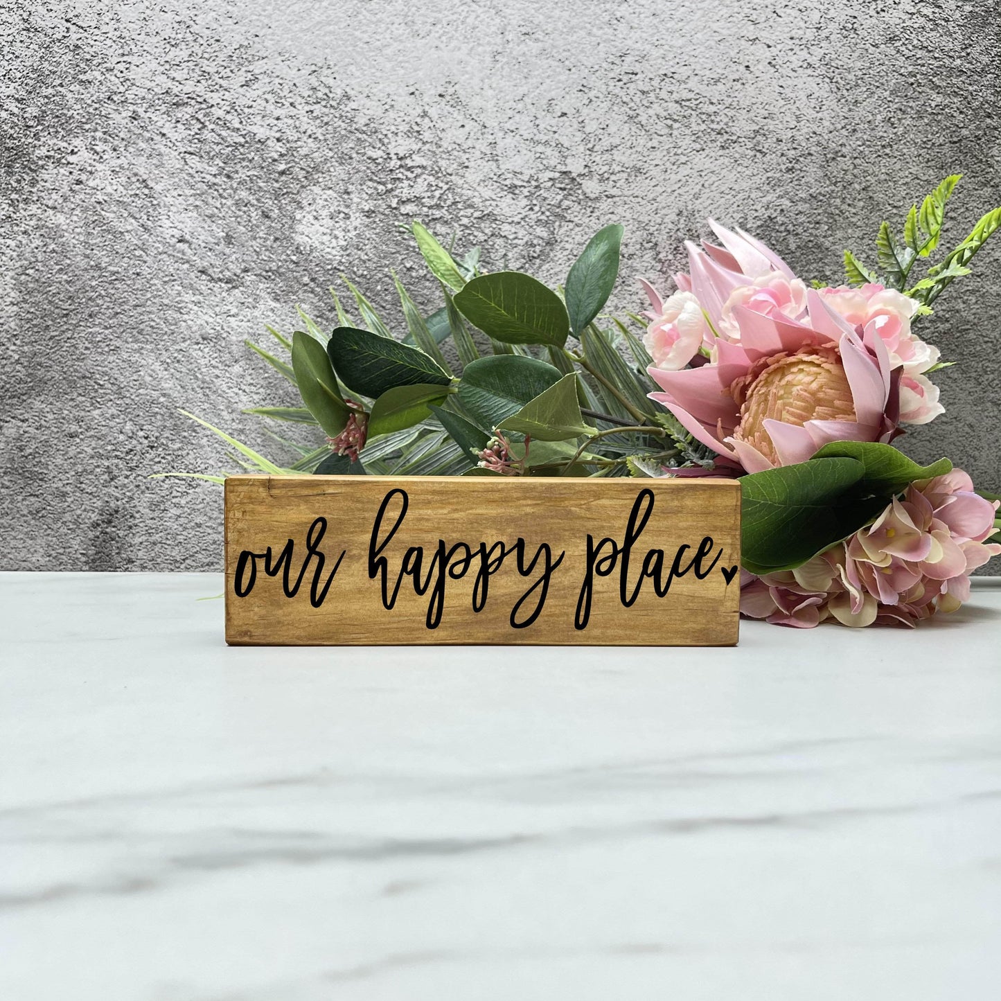 Our happy place wood sign, farmhouse sign, rustic decor, home decor