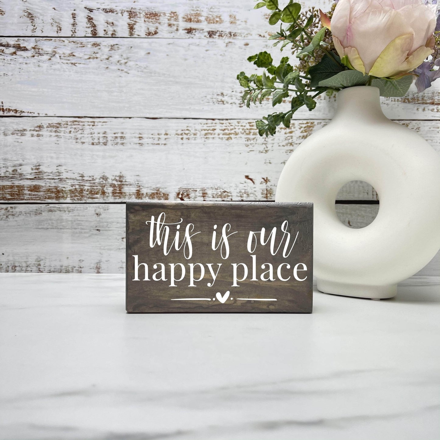 This is our happy place wood sign, farmhouse sign, rustic decor, home decor
