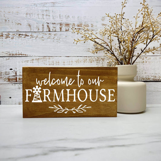Welcome to our Farmhouse wood sign, farmhouse sign, rustic decor, home decor