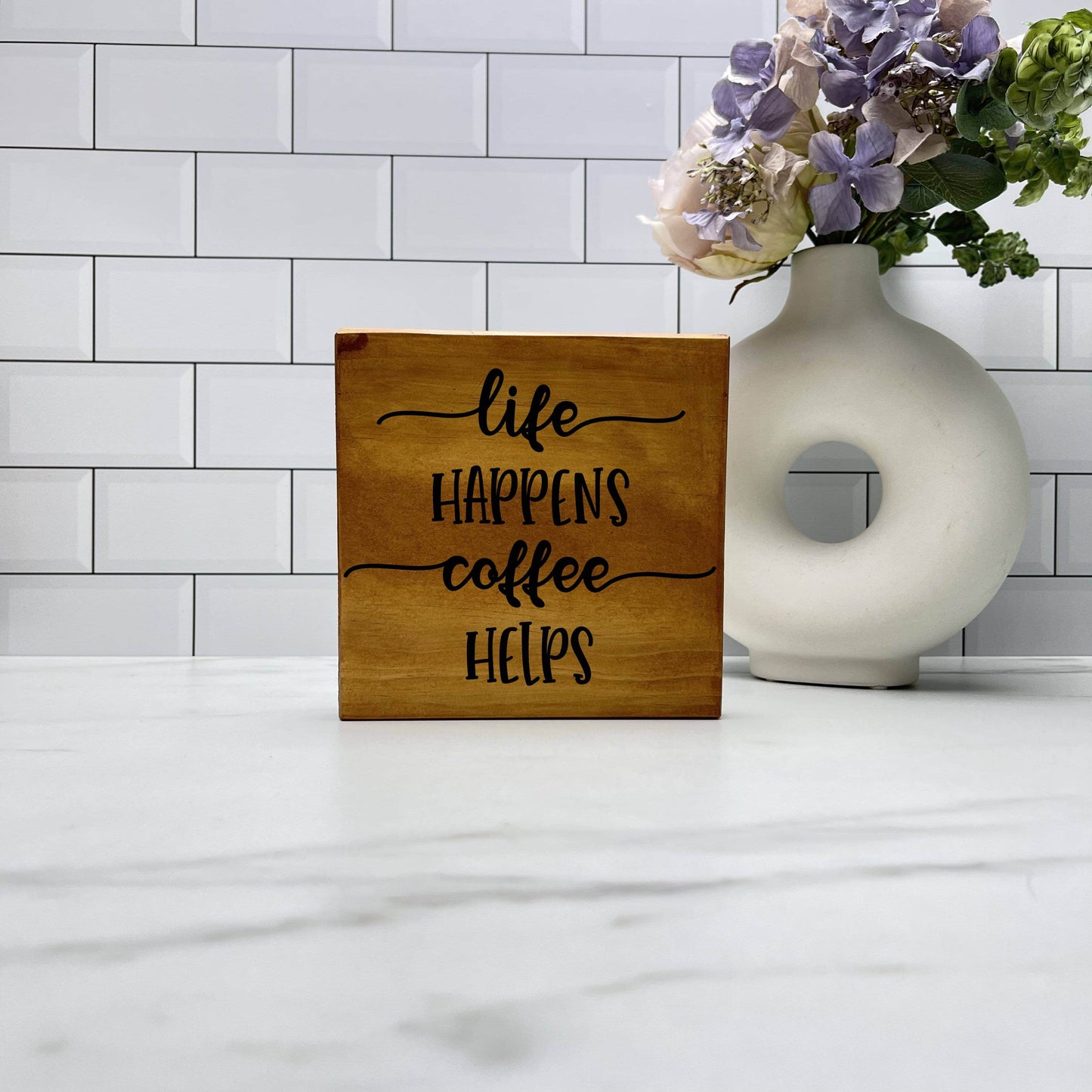 Life Happens Coffee Helps, kitchen wood sign, kitchen decor, home decor