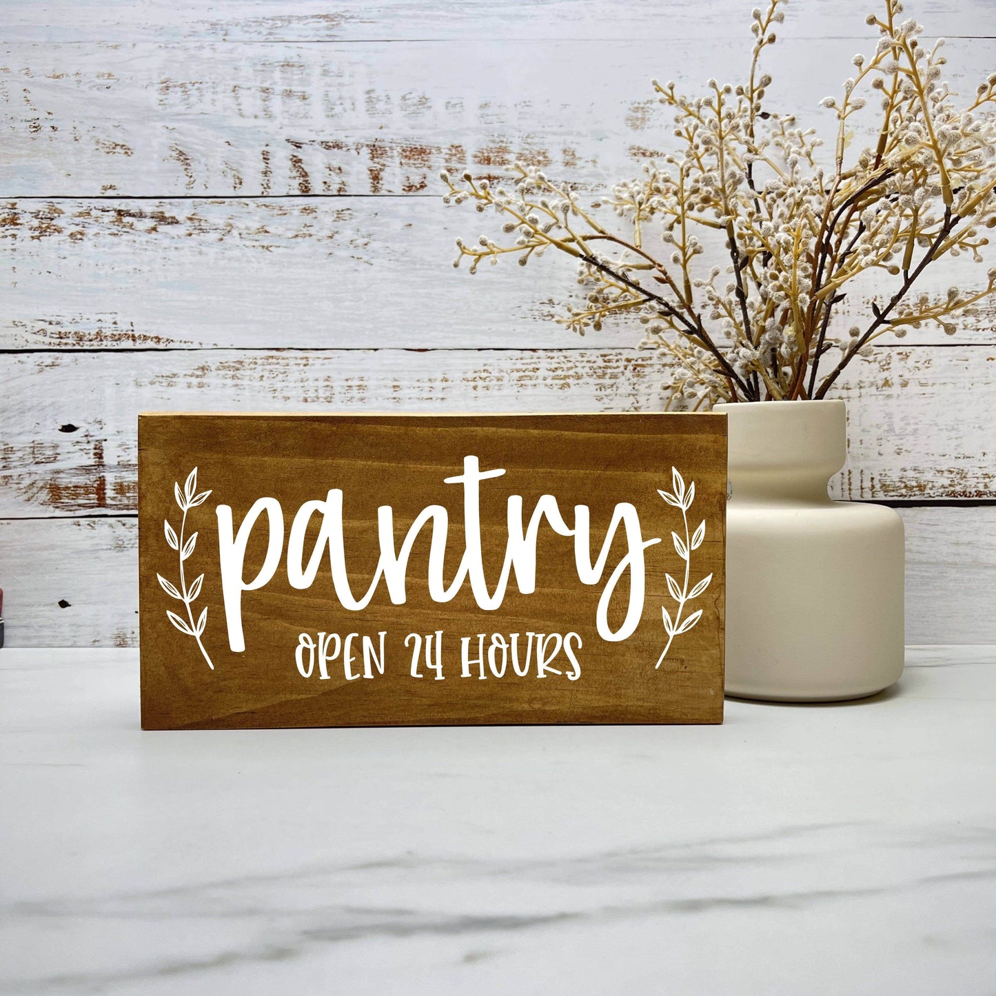 Pantry Open 24 Hours, kitchen wood sign, kitchen decor, home decor