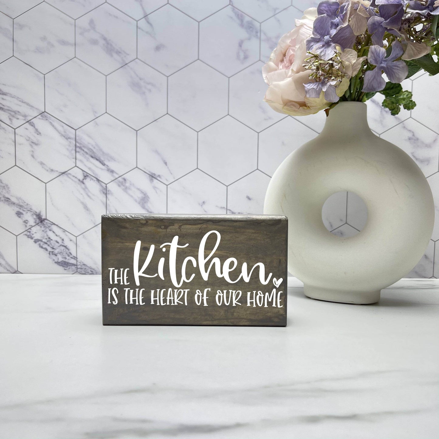 The Kitchen is the Heart of the Home, kitchen wood sign, kitchen decor, home decor