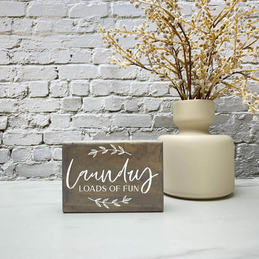 Laundry Loads of Fun, laundry wood sign, laundry decor, home decor