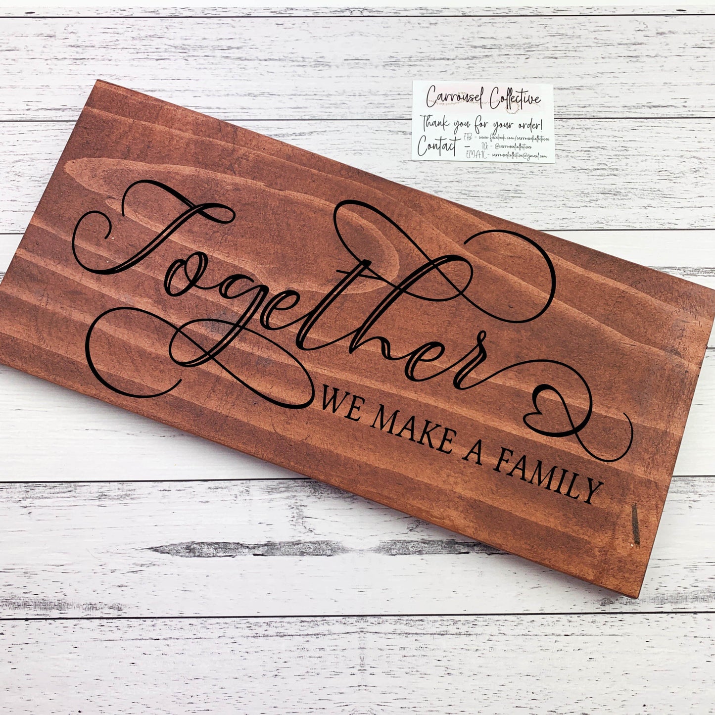 Together we make a Family wood sign, quote sign, rustic decor, home decor