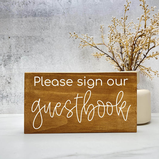 Please sign our guestbook - Wedding Wood Sign