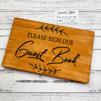 Sign Guest Book - Wedding Wood Sign