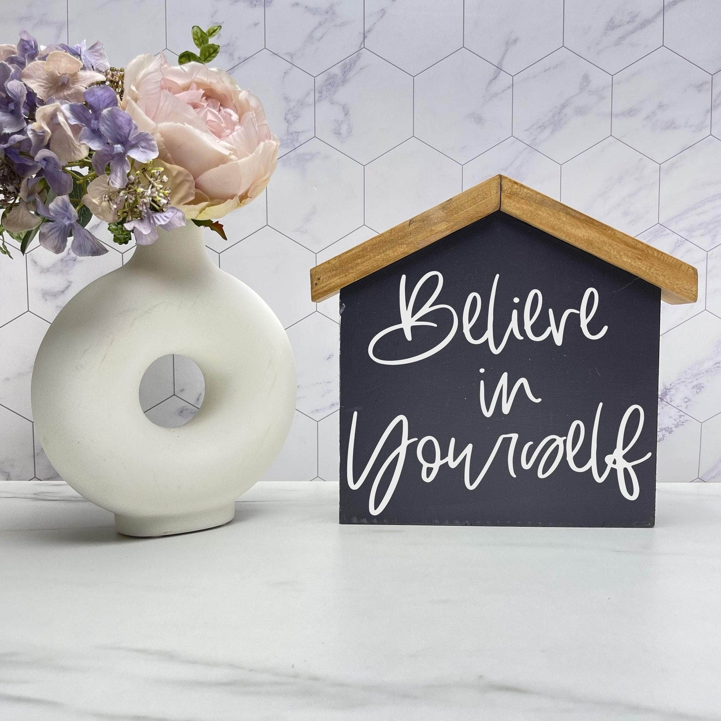 Believe in yourself  wood sign, quote sign, rustic decor, home decor