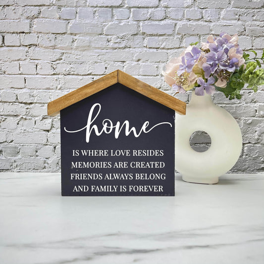 Home is where love resides House wood sign, farmhouse sign, rustic decor, home decor