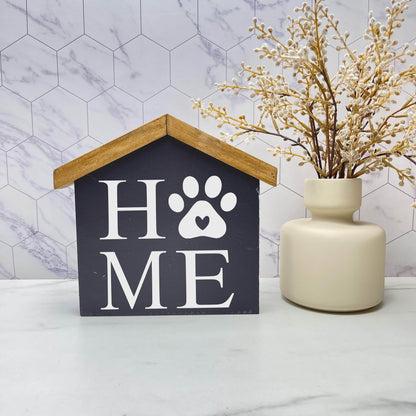 Home with a paw House wood sign, farmhouse sign, rustic decor, home decor