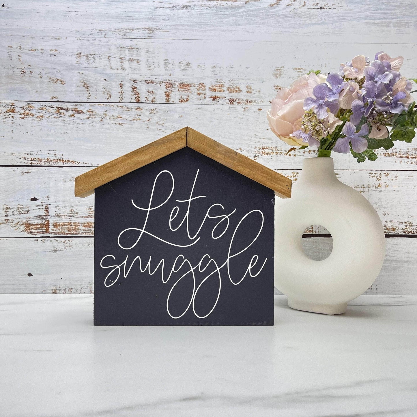 Lets snuggle House wood sign, love sign, couples gift sign, quote sign, home decor