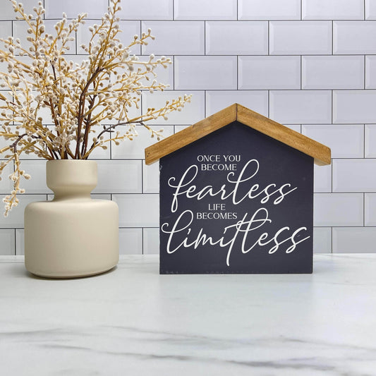 Once you become fearless  wood sign, quote sign, rustic decor, home decor