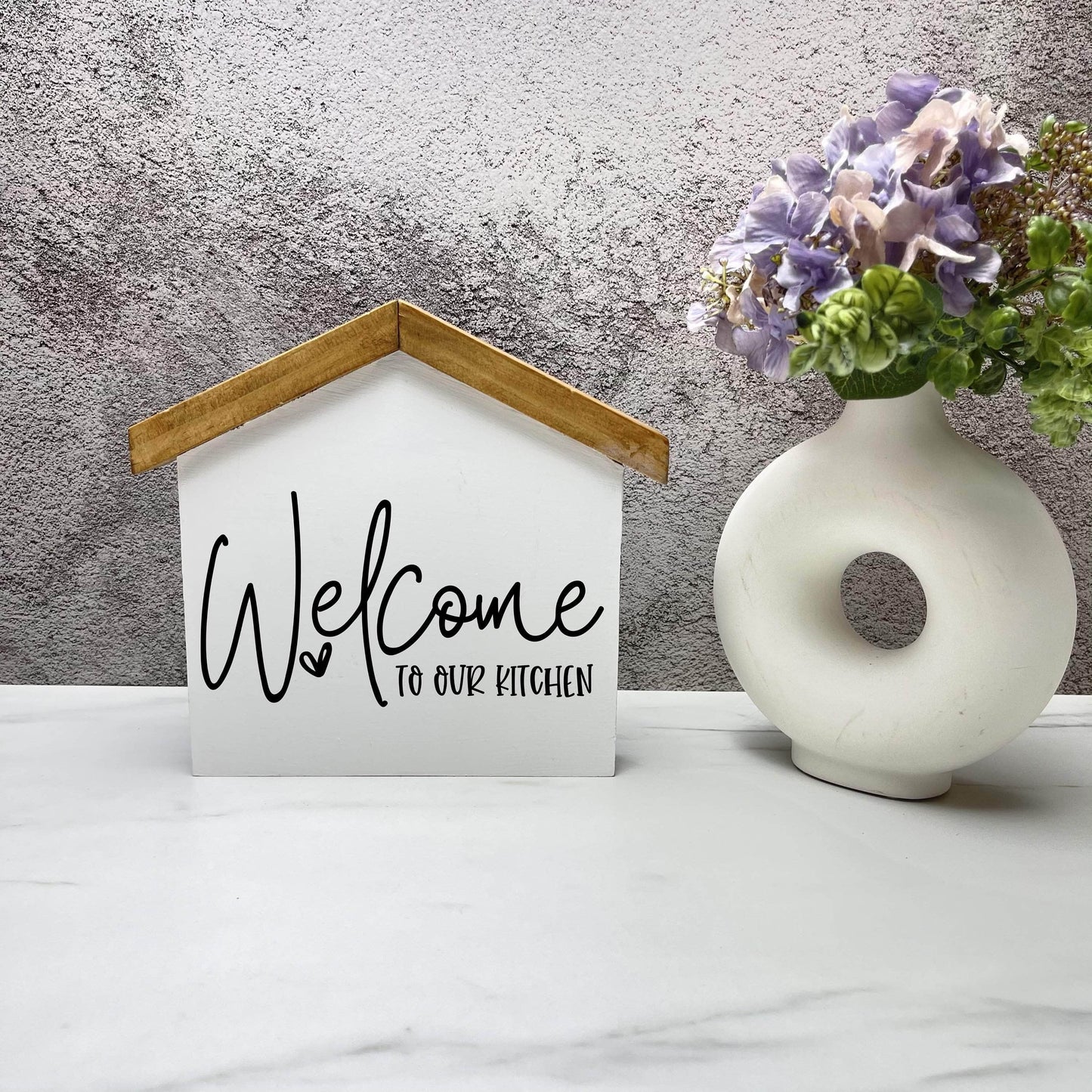 Welcome to our kitchen Kitchen house wood sign decor