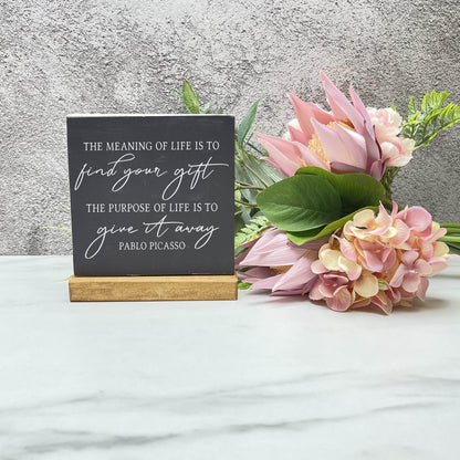 The meaning of life  wood sign, quote sign, rustic decor, home decor