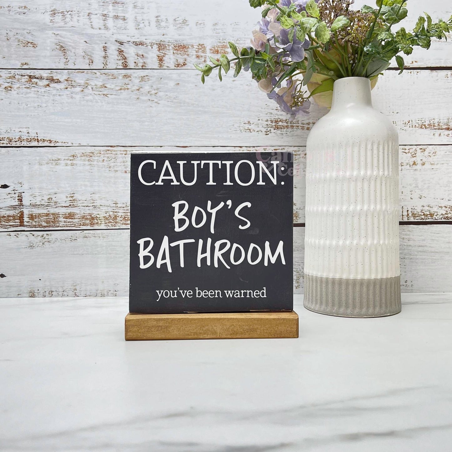 Caution boys bathroom wood sign, bathroom wood sign, bathroom decor