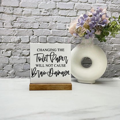 Change the toilet paper wood sign, bathroom wood sign, bathroom decor