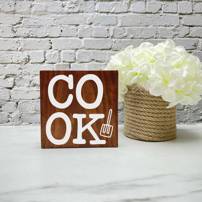 Cook, kitchen wood sign, kitchen decor, home decor