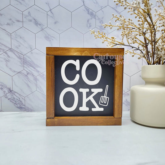 Cook framed kitchen wood sign, kitchen decor, home decor