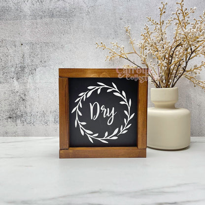 Dry wreath sign, framed laundry wood sign, laundry decor, home decor