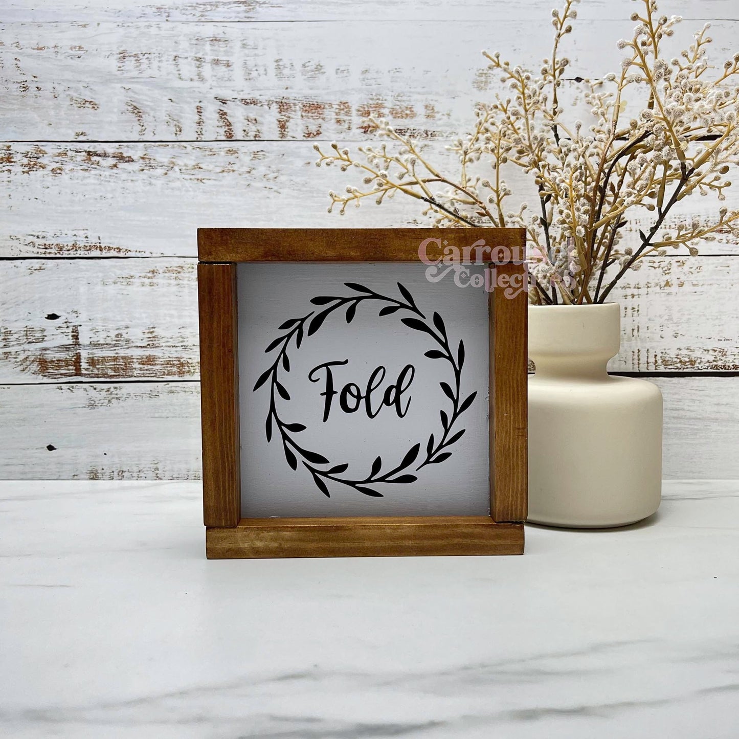 Fold wreath sign, framed laundry wood sign, laundry decor, home decor
