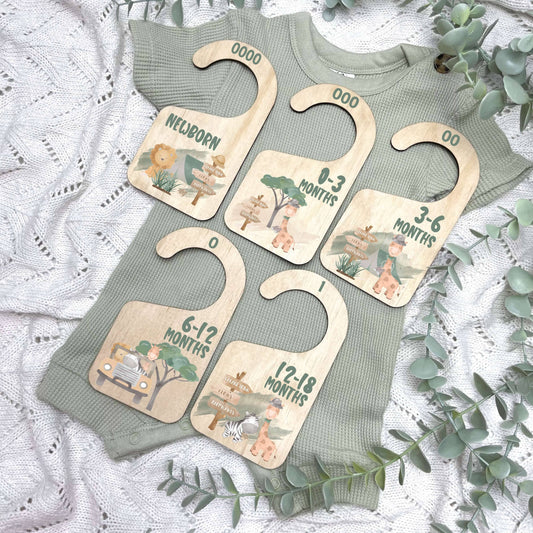 Nursery clothes dividers, baby clothing organiser, jungle theme, Safari Theme