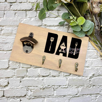 Dads BBQ Grill sign, Bottle opener sign