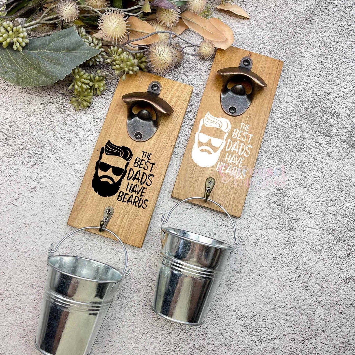 Best dads have beards bottle opener sign, Australian ironbark hardwood sign