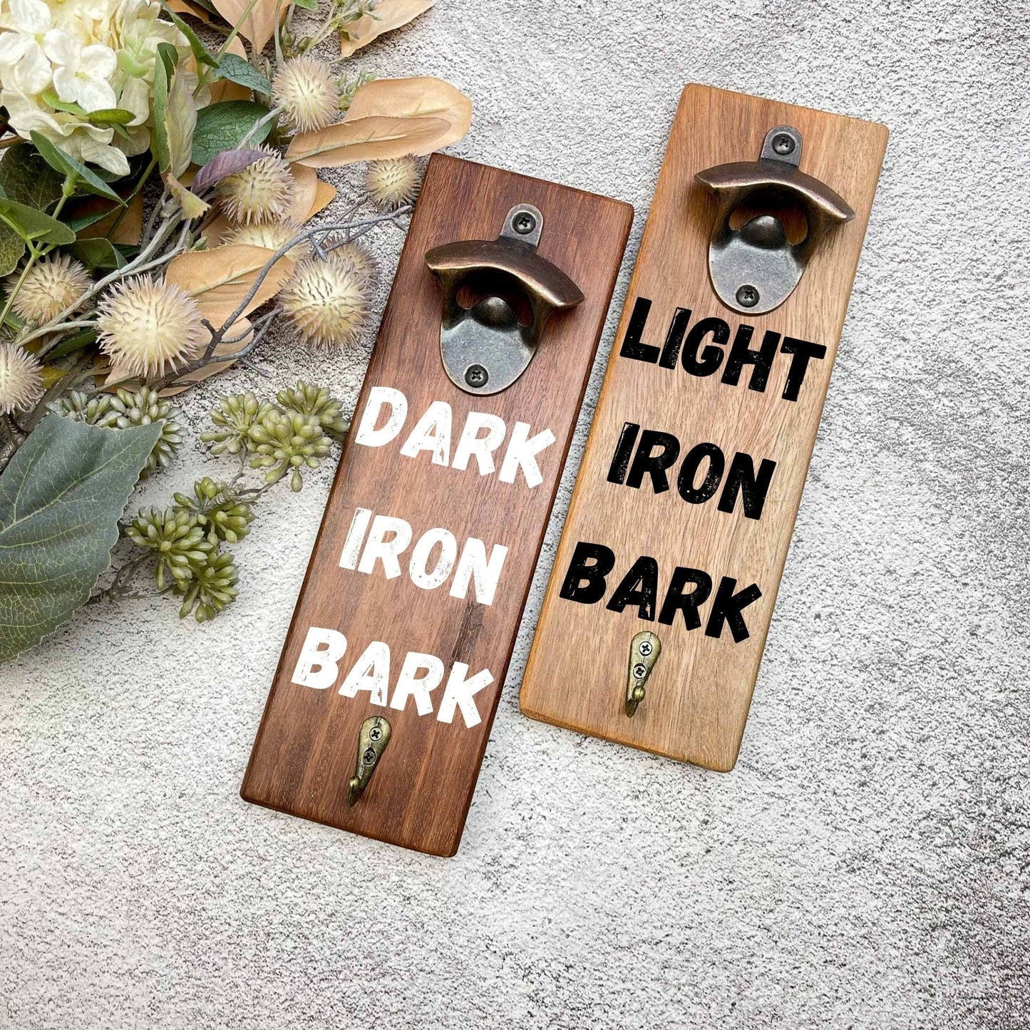 Play with fire bottle opener sign, Australian ironbark hardwood sign
