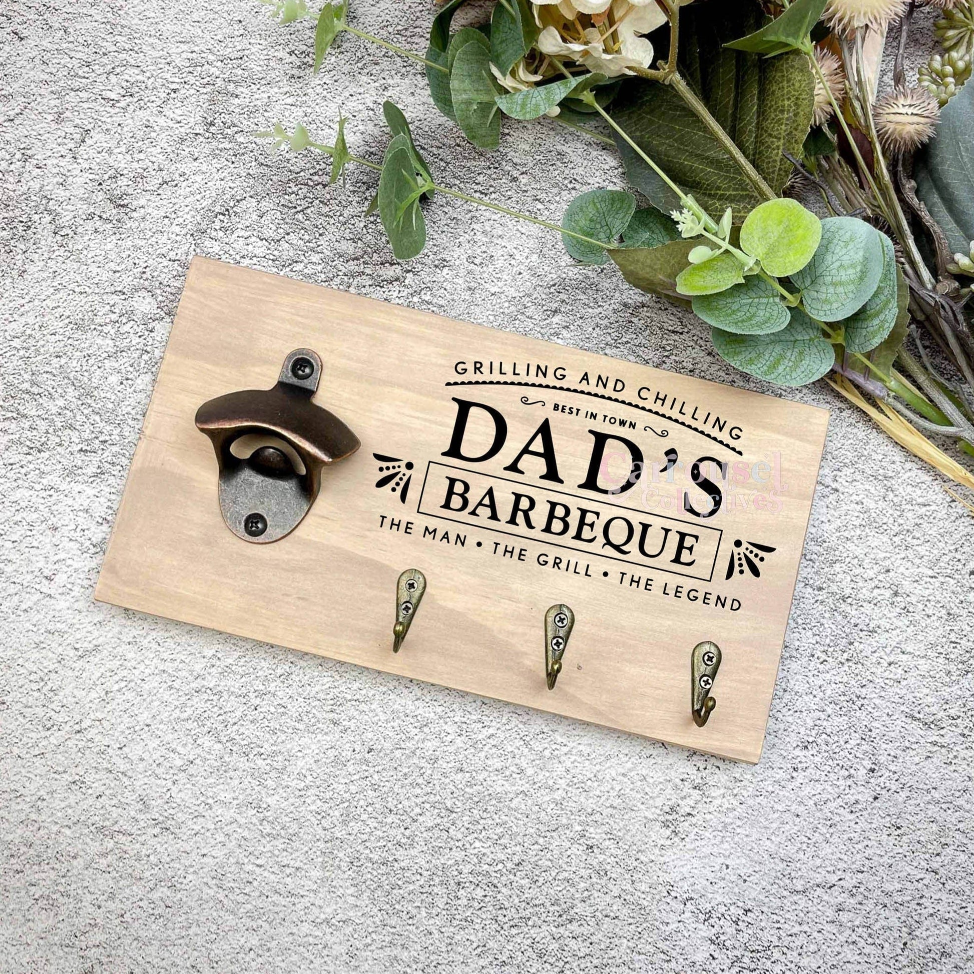 Dads BBQ Grill sign, Bottle opener sign